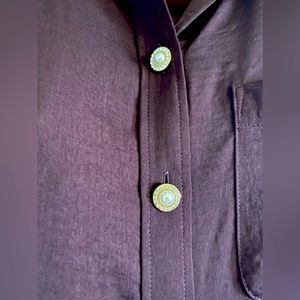 Express dark purple button down with fancy buttons